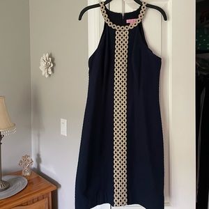 Lily Pulitzer Navy Blue and Gold Dress